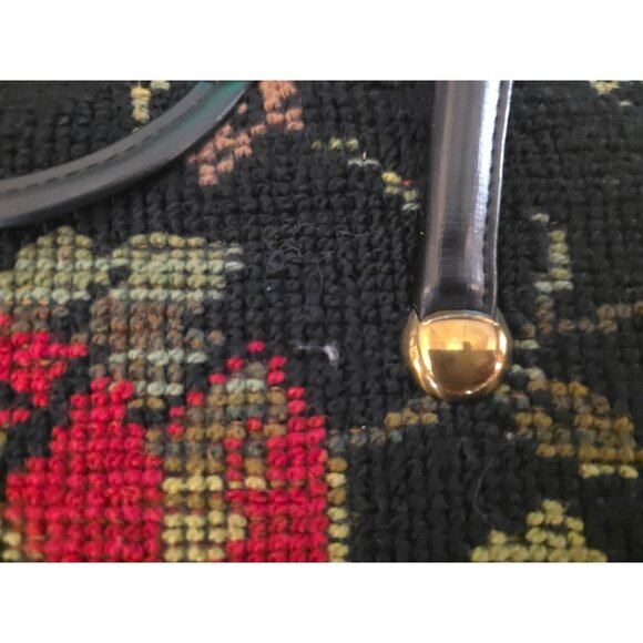 Vintage 50s 60s Carpet Bag Floral Top Handle Tapestry Boho Chic Purse Handbag - Picture 4 of 16